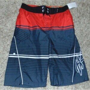 Boys Swim Shorts 14/16 Zeroxposur Red Blue Swimsuit Trunks Drawstring Mesh Liner